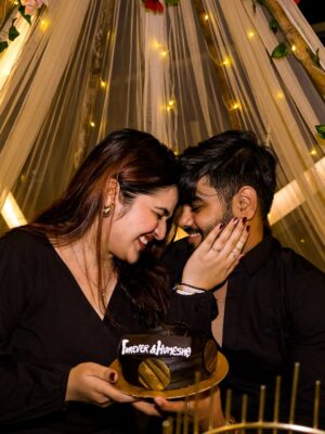 Janavi Jain Instagram - One month to this day and can’t believe it still you are my husband to be 🤯🤯🥹🤭❤️🧿
Making me believe in love , laughter and calmness. You’ve outgrown yourself just for me and i know it.
I love you then , i love you now and will love you forever 🥹❤️🧚🏻♀️🧿
.
#justjaanforeverandhumesha 🥹❤️