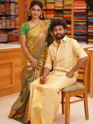 Jasmine Parveen Instagram - Saree and Vesti From @ramrajcottonofficial 
.
.
📸: @madurai_photography
