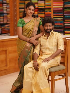 Jasmine Parveen Instagram - Saree and Vesti From @ramrajcottonofficial 
.
.
📸: @madurai_photography