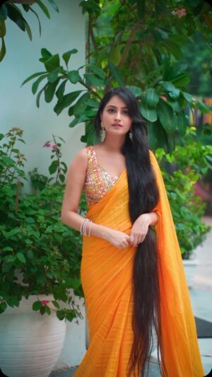 Jaspreet Kaur Instagram - Saree wala look 💛
@kashvi_saree
#saree #orangesaree #ethnicinfluencer #ethnicattire #ethnicwear #ethnicity