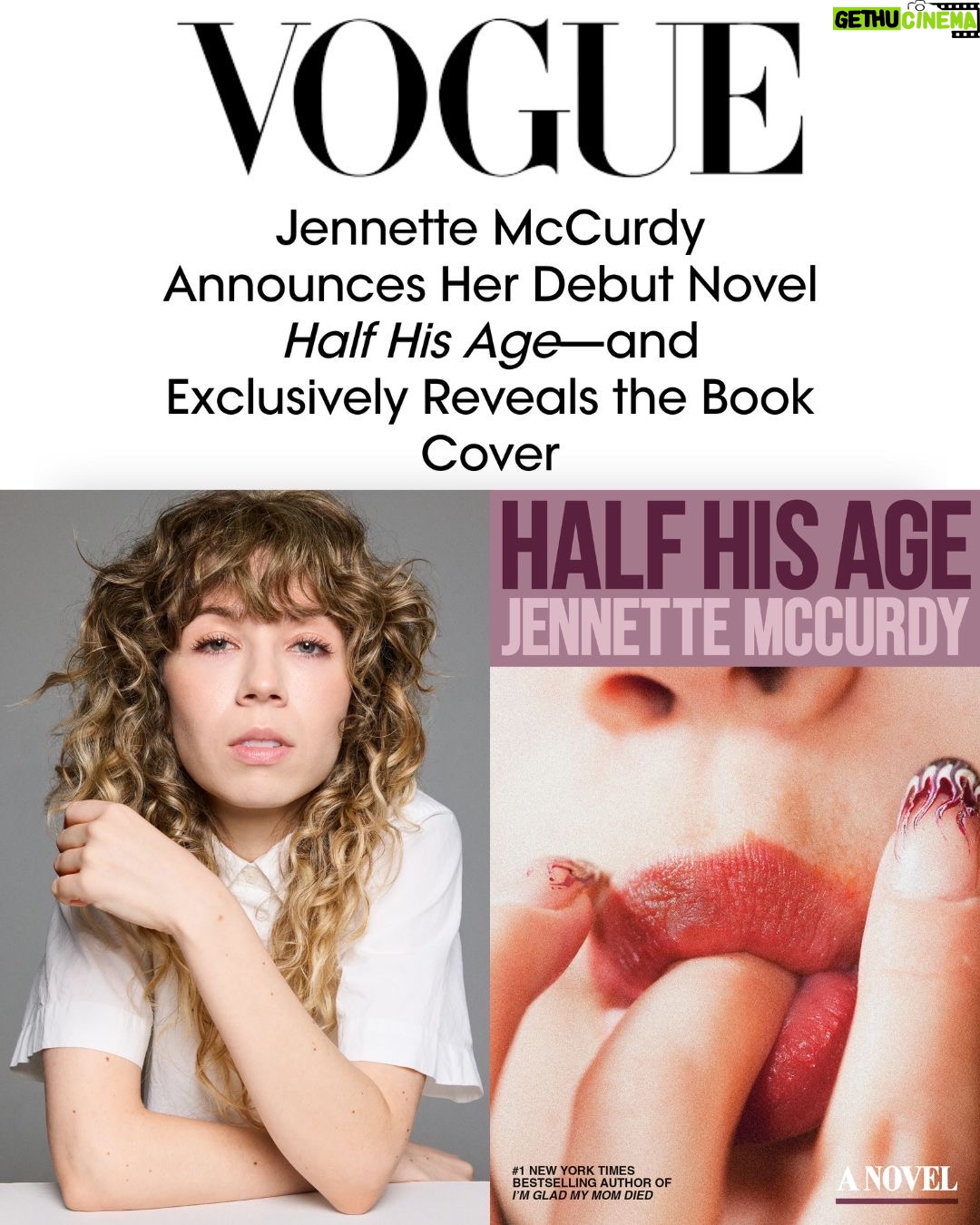 Jennette McCurdy - 146.3K Likes - i'm so excited to announce that my debut novel - HALF HIS AGE - is available for pre-order NOW - link in bio. I CAN'T WAIT FOR YOU TO READ THIS BOOK !! thank you @vogue for celebrating this announcement with me.