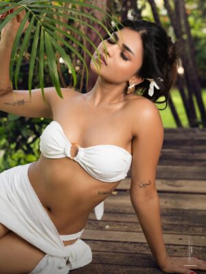 Jini Sundarraj Instagram - “REVERIE”- Skin, sun, and the silence of an island afternoon.🌴🥥🍹👙
.
.
@prachuprashanth
@ragavigloria_mua
.
.
#photoshoot #tropicalvibe #bikini #photoofday #insta #instapic