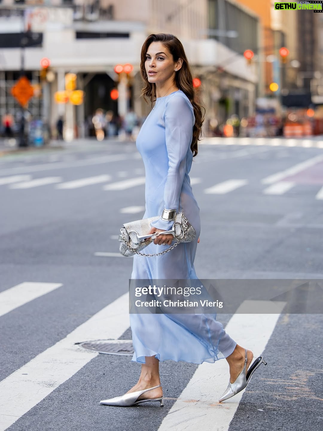 Jocelyn Osorio - 3 Likes - Metallic moments meet powder blue—outside @aquazzura 💙 #streetstyle #nyfw #nyfwstreetstyle