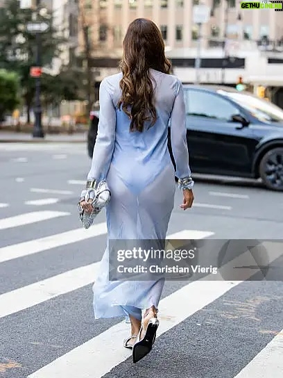 Jocelyn Osorio - 3 Likes - Metallic moments meet powder blue—outside @aquazzura 💙 #streetstyle #nyfw #nyfwstreetstyle