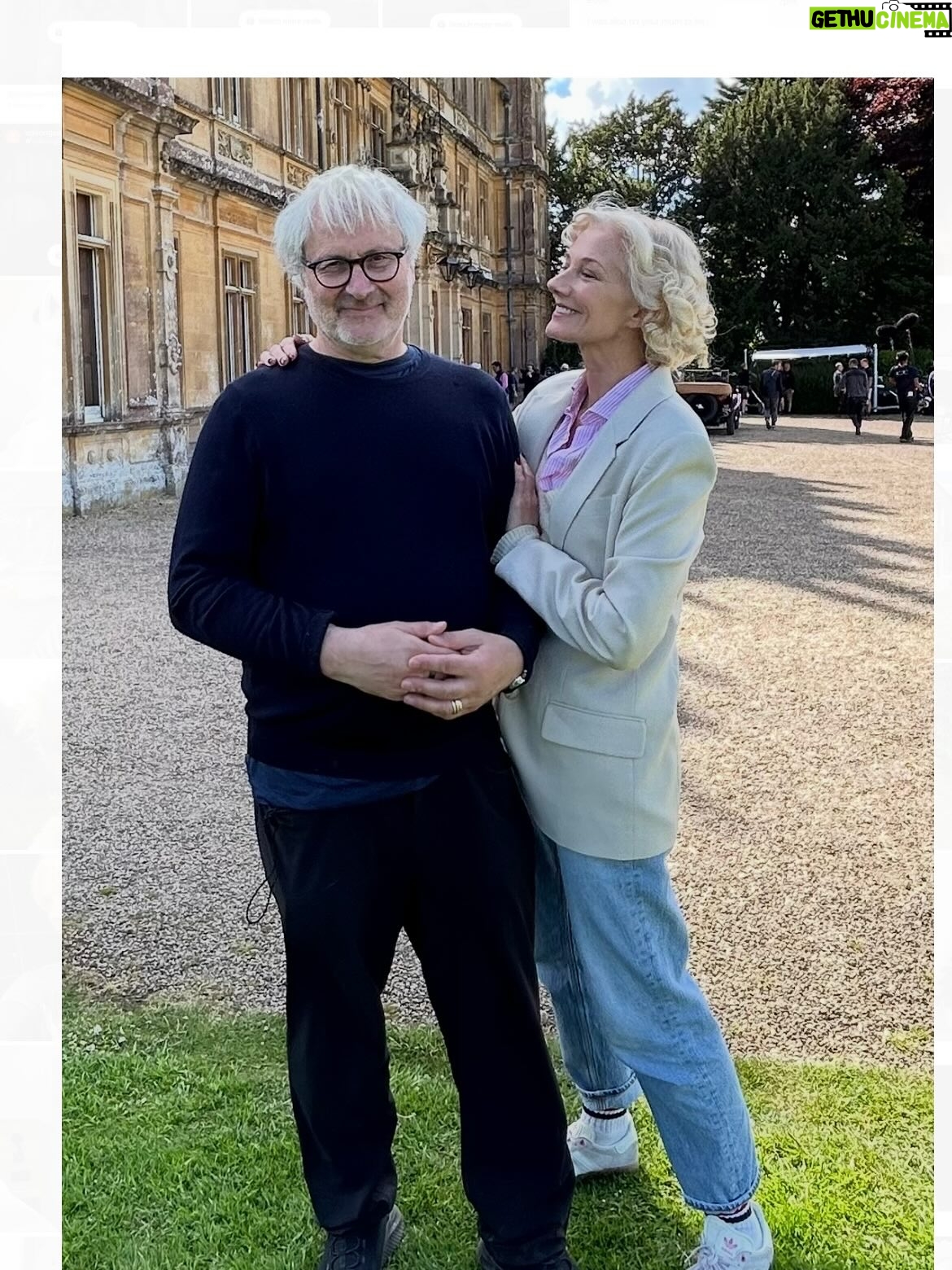 Joely Richardson - 8.6K Likes - On my way to the ‘Downton Abbey Grand Finale’ the rain was pelting down. It stopped a minute before we arrived. I went with the director Simon Curtis, one of my best and oldest friends ( we met decades ago working in Liverpool fringe theatre). Simon’s wife, the magnificent @elizabeth.mcgov was on Broadway so couldn’t attend. I play a tiny role , horrible woman described as ‘that old hag ‘( but also a bit funny in her preposterousness). Was such a thrill to join the iconic cast and crew, and wonderful to see my brilliant friend at work- humour, inspiration and specificity . A year earlier we were sitting on a pebble beach in the rain with my mum. Bravo DA on your grand finale 👏