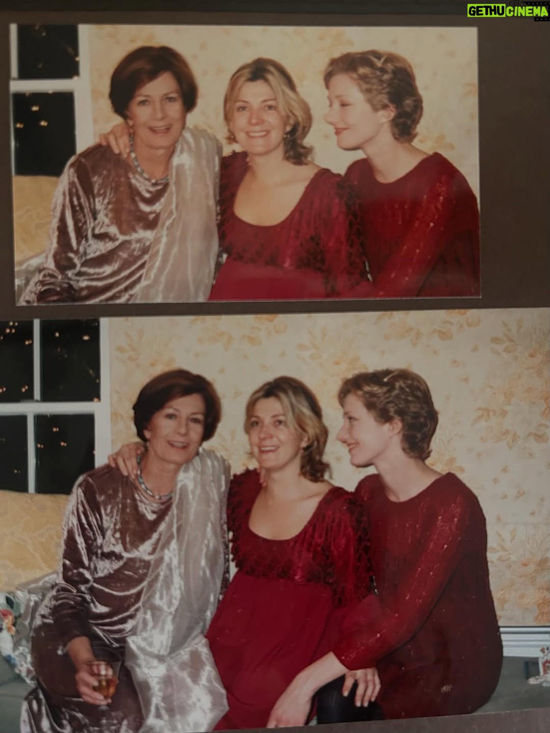 Joely Richardson - 34.9K Likes - Today in my office clear I found an album I hadn’t seen in years- me mum Tash pregnant with her 1st child Micheal. It’s quite a bananas photo in a way, we’d dressed up for C’mas sup and look a bit peculiar. I’d shorn all my hair off as it’d been dyed so many different colours with various projects. Mum, who never dressed up ( but perhaps memory fails me) looks ready for a premiere. Then a couple of people posted some photos I’d not seen that look intimate and touching: ma with Tash, me and Ma. I don’t really know why I’m sharing these…maybe because I love seeing other peoples posts of younger selves. Anyway, love to all, we all need it, and need to spread it ♥️