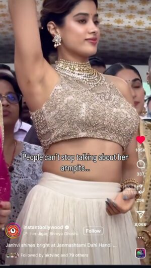 Joty Kaur Instagram - Janhvi Kapoor went viral… for her armpits. Wild, right? Women get picked apart for the most natural things, while men never get dragged the same way. That’s exactly why I love having choices. @jobanbeautyofficial lets me feel confident and shine the way I want. Confidence is always the move. ✨

#janhvikapoor #reelsindia #reelkrofeelkaro #bollywood #jobanbeauty