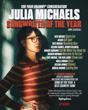 Julia Michaels Instagram - I’ve never won a Grammy. This would be the best first one ever. Voting open now. I hope you’ll consider me ❤️🏆