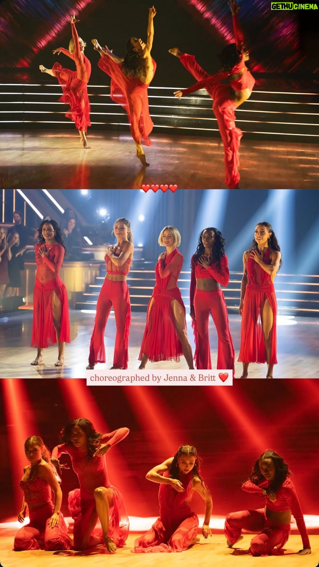 Julianne Hough - 109.3K Likes - No matter how big or small the number, it’s always an honor to be back on the dance floor, especially with such an inspiring group of powerhouse women! But my favorite part will always be the process over performance. #dwts 🫶

Choreography: @brittbenae & @jennajohnson 
Dancers: @onyestevenson & @hailey.bills