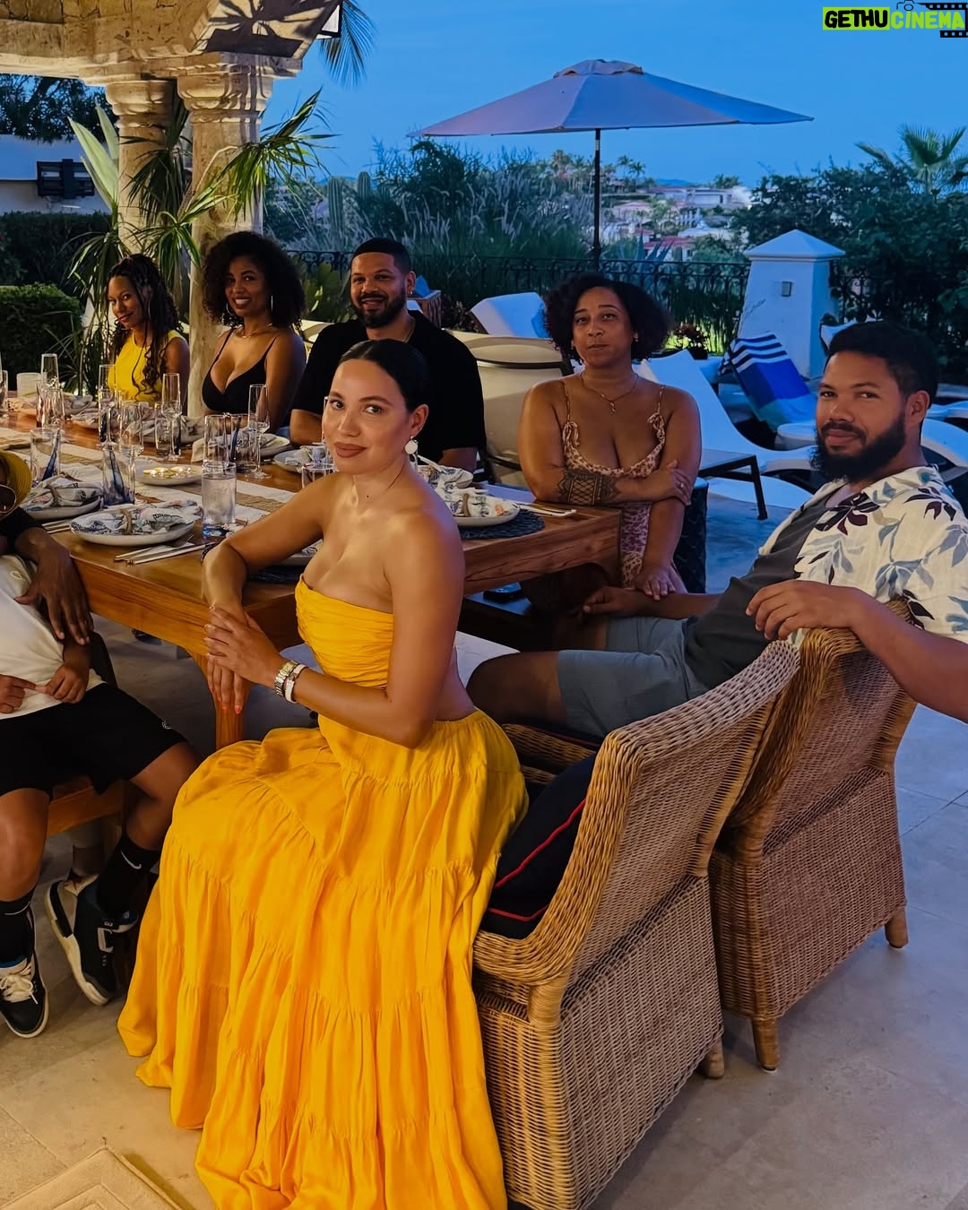 Jurnee Smollett - 140.8K Likes - Thank you all for the lovely birthday messages. I feel so loved! Thanks to @airbnb, my family and I finally made it out of the group chat and celebrated in Cabo, making unforgettable memories! They treated us to a stunning home and delicious private Chef Service for my bday dinner. 

We shared a lot of firsts as a family: 
-First time driving a golf cart ✔️
-First time trying rattlesnake tequila (with my mom) ...she was not a fan ✔️
-First time doing shots with my mother (she hated it🤪) ✔️
-First time going to the beach with my mother as adult ✔️( she hates sand and doesn’t swim haha but enjoyed herself this time)