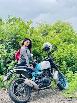 Kajal Gouswami Instagram - Riding isn’t just a passion, it’s a way of life. With each mile, I find a piece of myself. Let’s wander where the wifi is weak but the connection is strong. 🗺️❤️