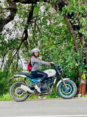 Kajal Gouswami Instagram - Riding isn’t just a passion, it’s a way of life. With each mile, I find a piece of myself. Let’s wander where the wifi is weak but the connection is strong. 🗺️❤️