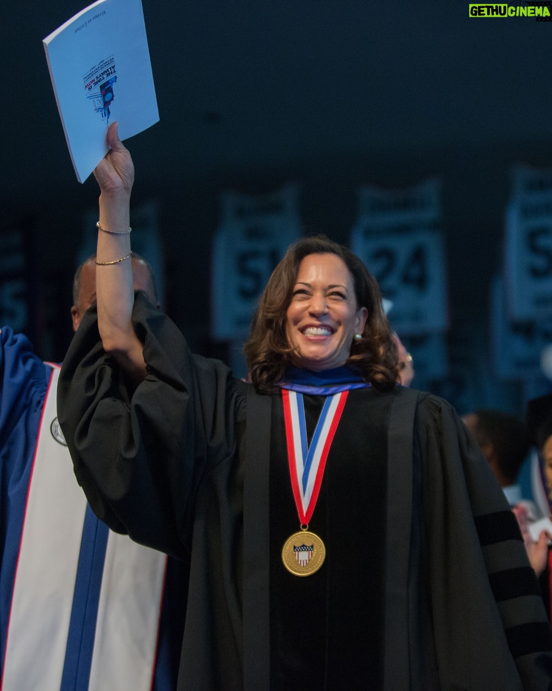 Kamala Harris - 0.9 Million Likes - So much of who I am is thanks to my time at Howard University. The friendships I made, the lessons I learned, and the belief that we can make a difference together.

I am wishing @howard1867 and my fellow Bison a very happy Homecoming.