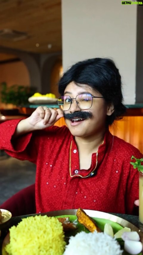 Kamalika Dey - 21.1K Likes - Jamai seje Jamai sosti khelam 😜 Sundori bou r r fake sasuri k nie 😝
Location: @gondhorajkolkata 

Menu: AAM PUDINAR SORBOT
***
FISH FRY
MOHAN PURI
LOMBA BEGUN BHAJA
STEAMED RICE
BASUNTI PULAO
KAJU KISHMISH DIYE CHOLAR DAL
RAJBARIR KOFTA CURRY
ACHARI ALOO DUM
*米*
PABDA JHAL
SHORSHE NARKEL CHINGRI
TOMATO POSTO MURGI
KOSHA MANGHSO
***
KANCHA AAMER CHUTNEY
PAPAD
***
MISHTI DOI
DAB BHAPA SONDESH
***
FRUIT: - PAKA AAM, KATAL, LICHU, KALOJAM
PRICE: 1525 GST