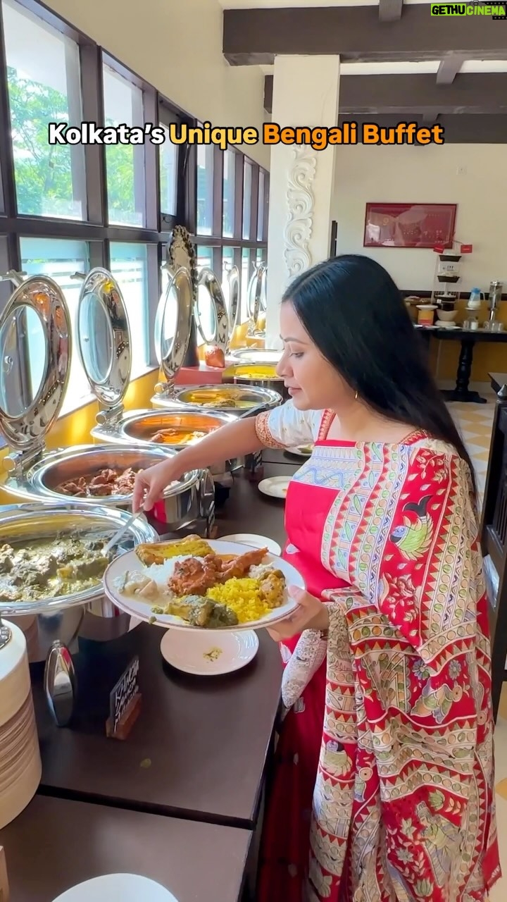 Kamalika Dey - 56.1K Likes - Kolkata’s newly launched Most Unique Bengali Buffet 😍 
Saree and Blouse @lilyscollection2023 
Location: @babuculture , Salt Lake 
Time: 1230 hrs to 1600 Hrs

Packages: 
Lunch: ₹999   
Kids’ Lunch*: ₹749   (for 6 -12 Years)
For a group of 6 taking buffet, 1 will be on the house (FREE).

Expectations:
- Lavish Bengali buffet spread with lost recipes with historical significance, District and Bangladeshi cuisine
- Herbal & Fruit infused water - 2 types
- 3 -5 Types of achar of local flavours which can be sold also seperately in 250 gm bottle if any guest is interested (Aamloki, rosun, begun, Sijnae phool ar Kul)

Composition:
On every day lunch indulge in a lavish spread with Herbal and fruit infused water, in house beverage, elaborate Cold Galley consisting of Simple & Composite Salads (2), Paste (Bata) Roasted (Pora) Fried (2 types Bhaja) Steamed (3 types of Bhatae), Home made pickles, 2 veg   2 Non veg appetizers, 4 Veg main course & 4 Non veg main course ( Prawn , local fish, chicken & Mutton), Dal, Steamed Aromatic rice, Days’s pulao,  Bengali Breads, Chutney & 3 types of papad, 3 dessert & 4 types of ice cream with 9 condiments 

The perfect combination for a memorable Lunch with friends and family!