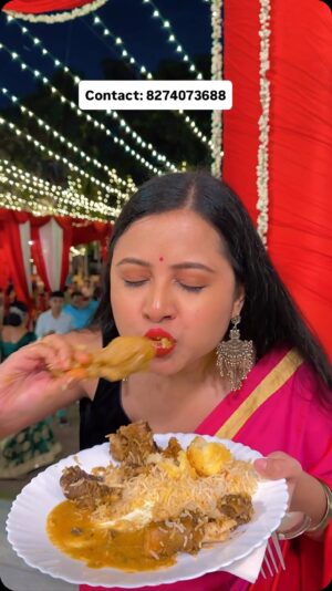 Kamalika Dey Instagram - Rajbari te rajokio biyebari š ft. @babuculture.catering : 82740 73688
Wearing @goindrilaofficial
