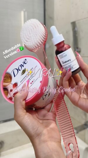 Kareena Tekwani Instagram - Disclaimer:
A chemical & physical exfoliant should generally not be mixed together.(Might not be safe for everyone)❌
All i wanna say is -
1) I've made this video since this exfoliating combo is going super viral & has worked for a lot of people.
2) And i basically wanted to share an affordable version of this incase you wish to give this a try
3) If you have a sensitive skin, please refrain from using this on your skin, if you already have- and noticed something unusual, please discontinue the use.
4) The purpose of this video was to create an affordable version of the viral combo - Not to directly or indirectly influence people to try this out.
VIRAL Pinterest Exfoliating Scrub Combo🍓 ✨Affordable Version✨
Tried creating like a budget friendly version of the exfoliating combo that’s been making rounds all over our Pinterest feeds💕
Products -
Original Combo -
1. Dove exfoliating body polish - Pomegranate & Shea Butter (300g)
2. The ordinary AHA BHA peeling solution
Affordable Version.
1. @doveindiachannel exfoliating body polish - Pomegranate & Shea Butter (100g)
OR
@mcaffeineofficial Raspberry Rush Body Scrub
2. @thedermacoindia AHA BHA Peeling Solution
.
.
.
.
#exfoliatingcombo #softgirlaesthetic #dovebodypolish #exfoliatingscrub #viralbodyscrub #pinterestcombo #strawberrylegs #detanscrub #ordinarypeelingsolution #fypage