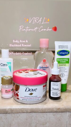 Kareena Tekwani Instagram - ✨Affordable Pinteresty Body & Face Combos 🍓

Y’all gave so much love to the last video on affordable body combo, so here’s are a few affordable acne, blackhead & body combos☺️

All links are in my broadcast channel (in bio) 🔗

Products used :
1. Dove Exfoliating Body Polish   Johnsons Baby Oil
2. Cerave Foaming Cleanser   The Pink Foundary Acne Spot Corrector 
3. The ordinary AHA   BHA Peeling Solution   Cetaphil Moisturising Cream
.
.
.
.
[ Viral Body Combo, Blackhead Solution, Body Acne Treatment, Glass Skin, Overnight Acne Solution, Clear Skin Tips, Strawberry Legs, Bright Skin ]