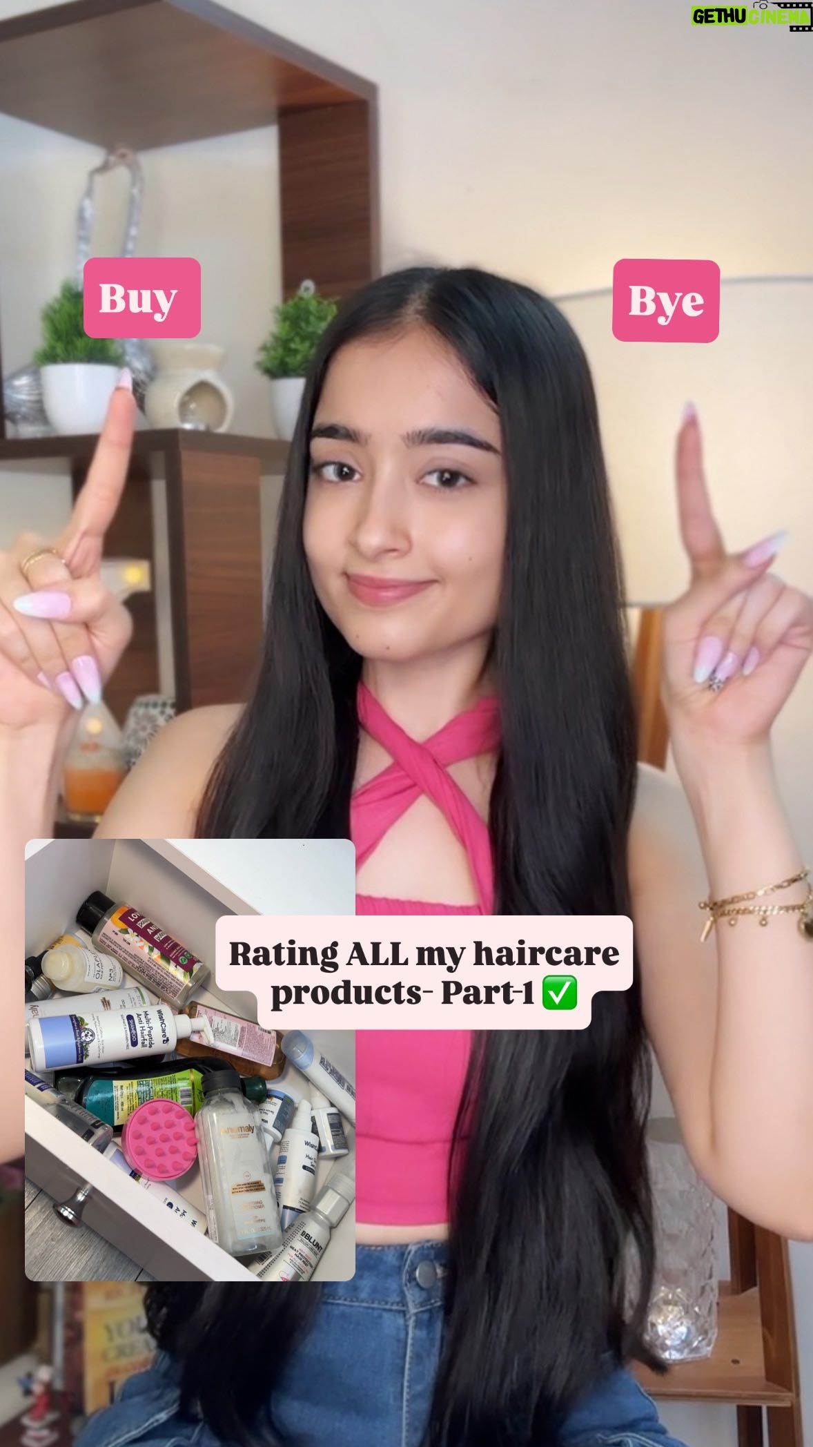 Kareena Tekwani - 3.1K Likes - Haircare products- BUY🛍️or BYE!!!! 👋🏻
Part-1✅

Drop “haircare” to get the 🔗

1) I used to LOVE scalp massagers, but i realised that it doesn’t honestly do anything for the hair  except tangling it 

2) @mywishcare Multi Peptide shampoo legit helped me reduce hairfall in a few washes, plus it even strengthens the hair while giving that shine! (Works best with their Hair Growth Serum)

3) @olaplexindia Bond Repair helps you treat those heat damaged bonds (use this once a week right before shampoo)

4) Any oil that contains mineral oil might work for some people & might not for a few, tbh i fall in the latter category.

Lemme know if you want me to make a Part-2 of this series?💕 

#hairfallsolution #ratinghairproducts #bondrepair #heatdamage #hairrepair #amlaoil #scalpmassager #hairfallshampoo #healthyhair #buyorbye