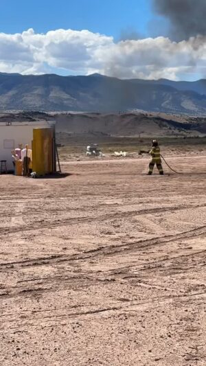 Kari Byron Instagram - And this isn’t even the money shot. 

Keep following me until I am allowed to tell you the details😘 

If you can’t tell, this isn’t a stock flamethrower. I might just talk about this on @mythfitspodcast

@opswat @newmexicotech #crashtestgirl #karibyron