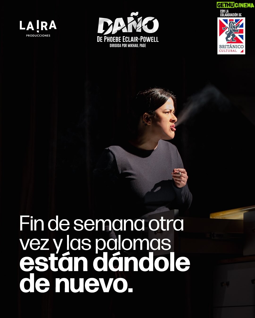 Karina Jordán - 59 Likes - Entre risas, vacíos y pantallas, esta obra te hace mirar hacia adentro.
¿Hasta dónde llegarías por sentirte visto?

Hoy comienza la 4ta semana de DAÑO de Phoebe Eclair-Powell, protagonizada por @karinajordanm y dirigida por @mikhail_page 

📍 Teatro Británico
🗓️ Martes y miércoles, 8PM
🎟️ Entradas en @joinnus