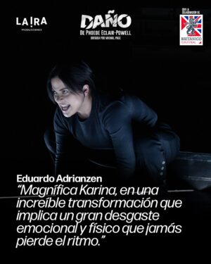 Karina Jordán Instagram - 💬✨ Lo que dice el público sobre DAÑO 🖤
Cada función deja huella.
Gracias a todas las personas que ya vivieron esta historia intensa, retorcida y profundamente humana.
🎭 Karina Jordán, bajo la dirección de Mikhail Page, nos lleva por un viaje entre la admiración, la fragilidad y la obsesión.
Swipea 👉 para leer lo que dicen quienes ya la vieron.
📍 Teatro Británico
🗓️ Martes y miércoles, 8PM
🎟️ Entradas en @joinnus