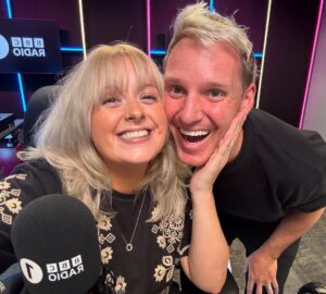 Katie Thistleton Instagram - Two little blondies back on the radio! Look at this sweet lovely boy! Just missing our gorgeous @vicknhope 
So good to be back!!! @bbcradio1
