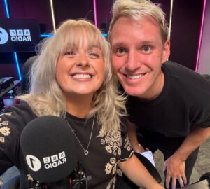 Katie Thistleton Instagram - Two little blondies back on the radio! Look at this sweet lovely boy! Just missing our gorgeous @vicknhope 
So good to be back!!! @bbcradio1