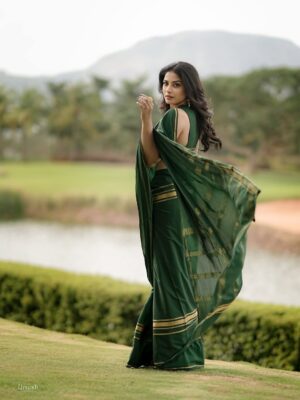 Kavya Shetty Instagram - 💚✨

Click @umesh__photography___ 
MakeUp & Hair @kanaka_gowda 
Jewellery @arnav_jewellery 
Location @jwmarriottblrgolfshire