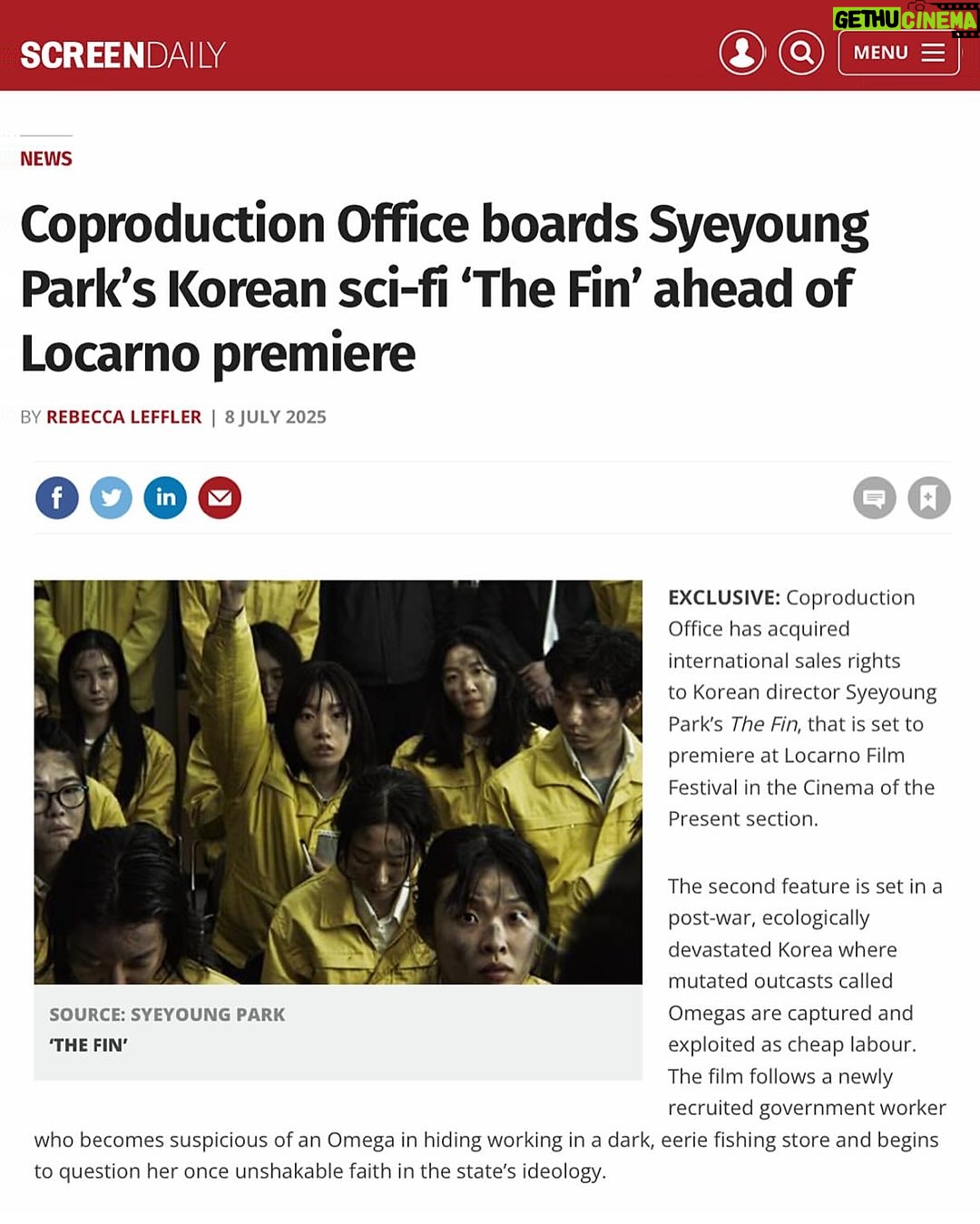 Kim Pureum - 4.9K Likes - 🎬🎥

 박세영 감독님의 장편 <지느러미>가 2025년 로카르노 국제 영화제 현재의 감독(Concorso Cineasti del Presente) 경쟁부문 월드 프리미어로 초대되었습니다. 축하드립니다!!! 저는 배우로 함께 갑니다.
@parksyeyoung @filmfestlocarno

  지느러미의 모든 배우님들과 애써주신 제작진분들 정말 축하드립니다,,, 무엇보다 ‘끝날 때까지 끝나지 않는‘<지느러미>를 직접 카메라를 들고 촬영까지 하며, 후반작업 동안 갈고 닦고 매듭짓고 덧붙이고 이어붙이고 연결하고 없애고 추가하고 나누고 곱하고 찌우고 식히고 포기하고 일어서고 누웠다가 악몽 꾸며... 매우 치열한 3년을 보내셨던 세영 감독님! 
정말 정말 축하드립니다악!!!🩵🩵🩵

 부디 <지느러미>가 이번 로카르노영화제 경쟁에서 상도 받고, 국내상영으로도 만날 수 있길 기원합니다.(3년전 꾀죄죄한 저와 마주해야ㅜ하는 부끄러움이 있지만서도 껄껄)

#LocarnoFilmFestival #로카르노국제영화제