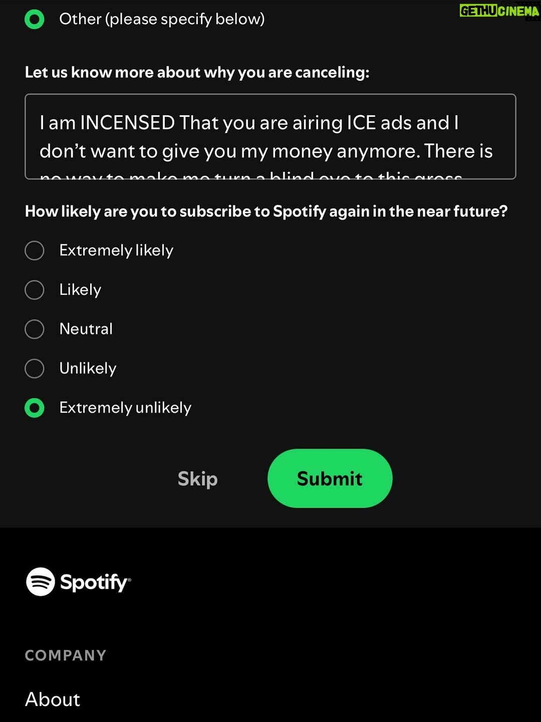 Kirsten Vangsness - 36.6K Likes - LOOK. I get to choose who I give my business to and if I don’t like the behavior of a business, I don’t have to give it my money. I find the 🧊 ads that @spotify is allowing offensive and cruel, and I don’t roll knowingly with things that are either one of those. @spotify there is no amount of convenience that’s worth sliding into treating cruelty as normal. I want to remind everyone that this is my virtual lawn and the best thing you can do if someone is rattling off a bunch of how they don’t agree with me is to let them scream into the void. If you respond back, you are giving a dopamine hit they are aching for… The best thing you can do is let them scream into the void, and then they can recognize that ache and heal themselves instead of telling me in my virtual lawn that I should  stick to acting or I don’t know what I’m talking about or what have you. Anyways… go do some tiny and imperfect thing to make the world a little better. It all counts, some people just wanna make you think it doesn’t. Bye @spotify I made a rhyme!