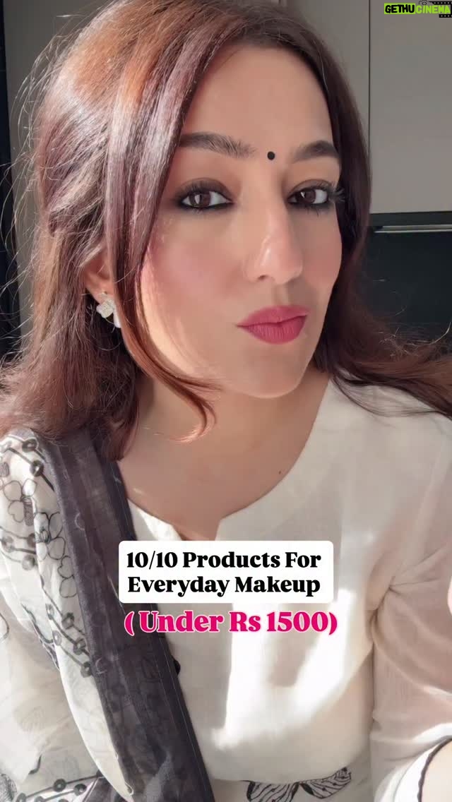 Kiwi Tandon - 7.6K Likes - Save & share 💗…….
Love seeing how much you’re enjoying this series…more to come! Let me know if u want high end too :) 
All the products I’ve mentioned, I personally love and use, so I definitely recommend them! They’re budget-friendly, yet the quality is just as good as high-end products ✨ 

1. Beauty of josen sunscreen ( one of the best ) 
2. L’Oréal infallible serum skin tint . Shade : light 
3. Maybeline Kajal long lasting drama ( their brown Kajal is also damn good )
4. Maybeline sunkisser blush in shade burnt sky ( gorgeous must have ) 
5. Kiro beauty lip soufflé lipstick shade ; tera rose 
6. Dalba white truffle serum spray 

( affordable makeup  products, budget friendly makeup , makeup in budget, skin tints , pink blush , nude pink lipsticks , dewy makeup , minimal makeup , smudgeproof Kajal, everyday makeup , office makeup )
#minimalmakeup #desimakeup #dewymakeup #skintints #smudgeproofkajal #blackkajal #pinklipsticks #everydaylipstick #everydaymakeup #glowingmakeup #easymakeup