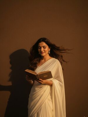 Komal Gudan Instagram - 70s chic🌹
Prompt ⬇️

Create a retro vintage grany but a bright image of reference picture but draped in perfect brown color pinterest asthetic retro saree it must feels like 90s movie with brown long hairs baddy and romanticising windy environment the girl is standing against a solid wall deep shadow and contrast drama and create a mysterious and artistic atmosphere where the lighting is warm with golden tobes of evoking a sunset or golden hour glow the background is minimilist and slightly texture expression on her face is moddy calm yet happy and introspective . Create 2-3 image

#trendingreels❤️ #googlegimini #fypp #reels #trendingsongs  #viralpost #retro #geminiedit #aitransformations #ınstamodel #prompt