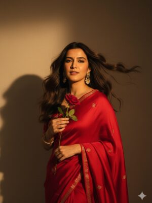 Komal Gudan Instagram - 70s chic🌹
Prompt ⬇️
Create a retro vintage grany but a bright image of reference picture but draped in perfect brown color pinterest asthetic retro saree it must feels like 90s movie with brown long hairs baddy and romanticising windy environment the girl is standing against a solid wall deep shadow and contrast drama and create a mysterious and artistic atmosphere where the lighting is warm with golden tobes of evoking a sunset or golden hour glow the background is minimilist and slightly texture expression on her face is moddy calm yet happy and introspective . Create 2-3 image
#trendingreels❤️ #googlegimini #fypp #reels #trendingsongs #viralpost #retro #geminiedit #aitransformations #ınstamodel #prompt