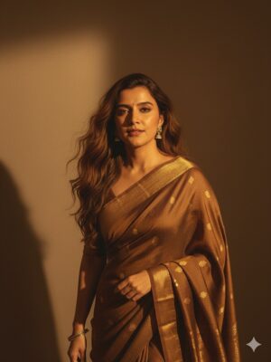 Komal Gudan Instagram - 70s chic🌹
Prompt ⬇️

Create a retro vintage grany but a bright image of reference picture but draped in perfect brown color pinterest asthetic retro saree it must feels like 90s movie with brown long hairs baddy and romanticising windy environment the girl is standing against a solid wall deep shadow and contrast drama and create a mysterious and artistic atmosphere where the lighting is warm with golden tobes of evoking a sunset or golden hour glow the background is minimilist and slightly texture expression on her face is moddy calm yet happy and introspective . Create 2-3 image

#trendingreels❤️ #googlegimini #fypp #reels #trendingsongs  #viralpost #retro #geminiedit #aitransformations #ınstamodel #prompt