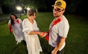 Kris Collins Instagram - HOUSE ON EDEN IS STREAMING NOW!! 🎬🍿
WATCH ON PRIME VIDEO, APPLE, FANDANGO, GOOGLE PLAY AND DIRECTV!!! 
Here’s some BTS Photos from our movie @houseonedenfilm 🔥🎥🫣 we are so grateful to have had this experience! Hope y’all enjoy the movie!

***FAKE GORE AND BLOOD***