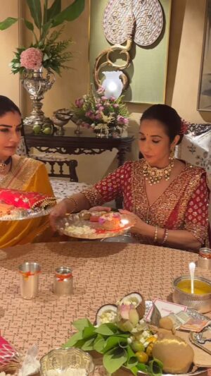 Krishika Lulla Instagram - Karva Chauth is a traditional Hindu festival, mainly celebrated by married women in North India. It involves fasting from sunrise to moonrise for the well-being and longevity of their husbands. Beyond that, it symbolizes love, devotion, and the bond between spouses. It’s also a time for women to come together, share stories, and support each other. 
Thank you @kapoor.sunita  for making this a memorable Karva Chauth every year  @officialraveenatandon @minimathur  @theshilpashetty @akankshamalhotra