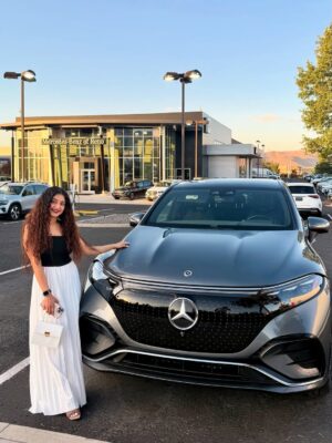 Kritika Kamal Instagram - Manifested. Earned. Delivered. 🧿 #bestbirthdayever 
MERCEDES EQS SUV #dreamcar 
#mercedes