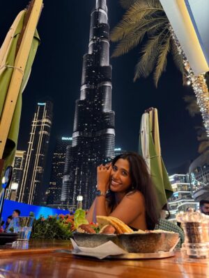 Krutika Solanki Instagram - Black is my colour , MY colour is black ❤️🧿
We complement each other 😋
.
@hotelindigodubai ❤️ thank you for the amazing stay 💯
.
Outfits :
swim wear @savana
Black dress @myntra
Black top @savana
Beige pants @shopstyleash
#dubai #vacation #hotelindigo #love #krutikasolankii #travel #fitinspo #black #topgolfdubai #burjkhalifadubai