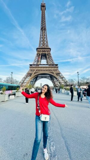 Kshitija Saxena Instagram - Eiffel Tower the epitome of love and my first visit to this wonder of world !!
.
.
#eiffel #reelkarofeelkaro #parís #eiffeltowerparis #france #viralvideos #treandingreels #goodvibes #instagood #lovereels #selflove #me #actor #travelphotography #virelpost #sevenwondersoftheworld #travelgram #happiness #blessed #red #loveislove #shitijasaxena #france🇫🇷