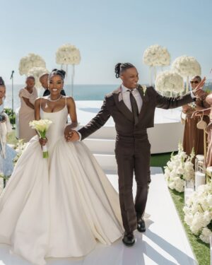 LaToya Tonodeo Instagram - THIS is LOVE 🤎🔒
Thank you @essence 

Thank you Victoria Oluloye for the beautiful article

💍 Intimate   Beautiful. Surrounded by immediate family and a few of our closest friends. We said “I do!”🥂 to our newest chapter of continued LOVE 🤎

Planners: @luckydayeventsco
Venue: @ritzcarltonlagunaniguel
📸 Photography: @pervak_photography 
 📸 Photography: @mr_dadams
Video: @katepervak 
Gown:
@nicolefeliciacouture @jaxonjamescouturebridal
Custom Suit Designer: @OctaviusTerry
Stylist: @fernlegadoe
Jewelry: Razmik & Armen Ghazarians
Custom Wedding band: Joe Bacha
Gown Tailoring: @jilaatelier
Bridal Concierge: @lipstickandjollof 
Brides Shoes:  @jimmychoo 
Makeup: @bryanmendez
Brides Hair: @sosheargenius 
Grooms Hair: @hairstoryhair @sisterlock_consultant_shell 
Barber: @kstheimageconsultant 
Florals: @Flowers_by_margo @thepurplerose.la 
Cake: @Cocoaberrycakeco
Violist: @JeremyxGreen
DJ: @djthirtytwo 
Watercolor Artist: @artmusicmaryjane
Signage: @MadeandTrue