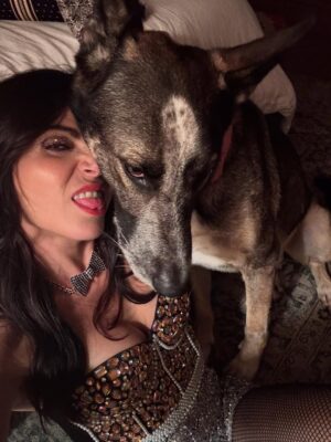 Lana Parrilla Instagram - He’s always a little sore when I leave… but he eventually comes around 😤🐶💋🥰