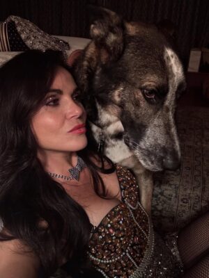 Lana Parrilla Instagram - He’s always a little sore when I leave… but he eventually comes around 😤🐶💋🥰