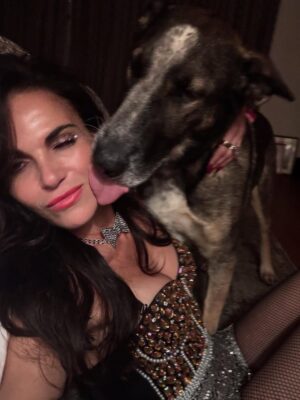 Lana Parrilla Instagram - He’s always a little sore when I leave… but he eventually comes around 😤🐶💋🥰