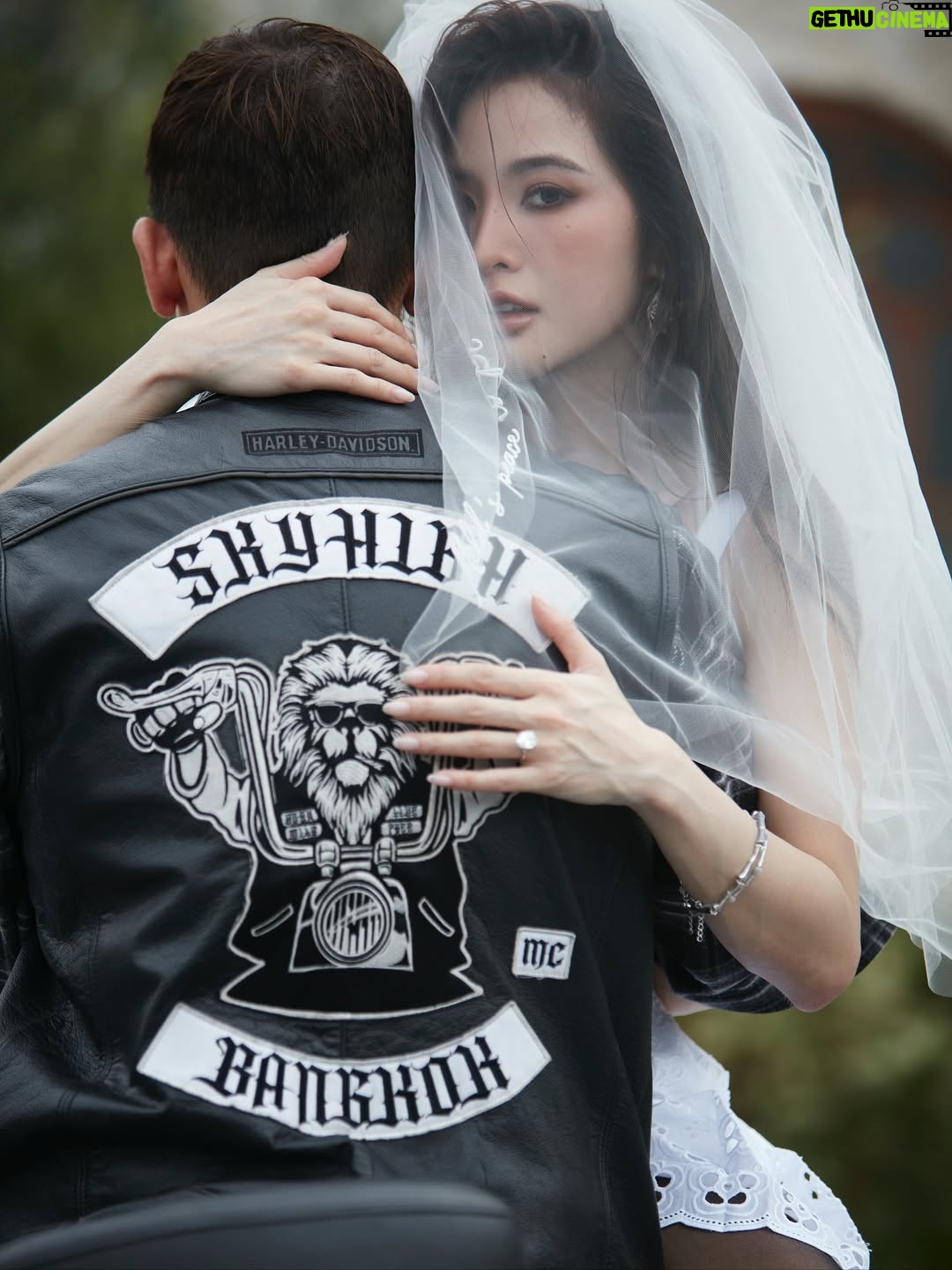 Lapassalan Jiravechsoontornkul - 212.4K Likes - Two souls, one ride. Til the end of the road🤘🏼🖤
Venue : @lachapellebangkok 
Photographer : @tadavarich @kpetlada 
Dress : @sretsisofficial @giftratree_studio @phachas.bridal 
@goldengoose 
Stylist : @allybunnyruth 
Make up & Hair : @puffpoy & @teethory
Accessories: @kavantsharart @_pattaraphan_