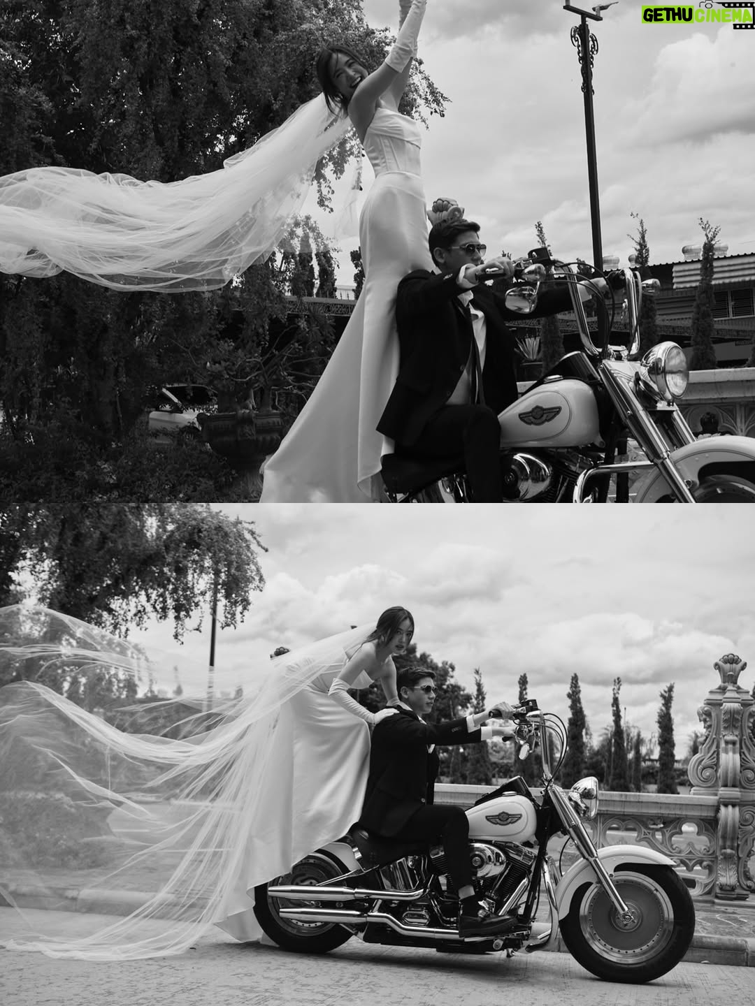 Lapassalan Jiravechsoontornkul - 212.4K Likes - Two souls, one ride. Til the end of the road🤘🏼🖤
Venue : @lachapellebangkok 
Photographer : @tadavarich @kpetlada 
Dress : @sretsisofficial @giftratree_studio @phachas.bridal 
@goldengoose 
Stylist : @allybunnyruth 
Make up & Hair : @puffpoy & @teethory
Accessories: @kavantsharart @_pattaraphan_