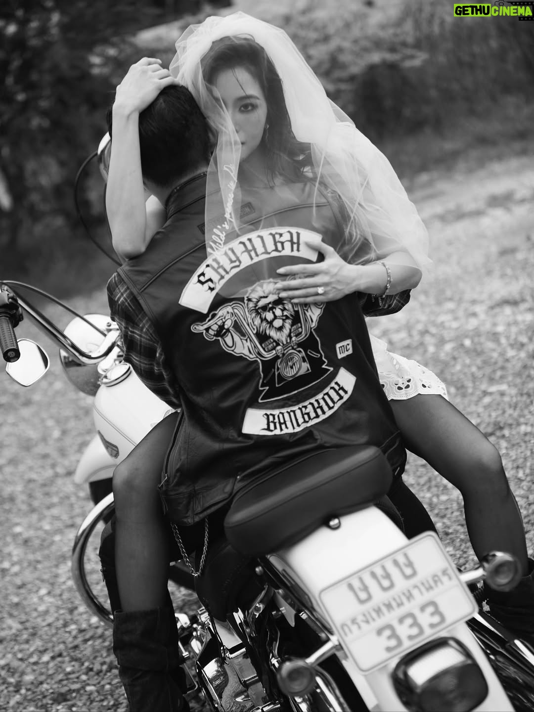 Lapassalan Jiravechsoontornkul - 212.4K Likes - Two souls, one ride. Til the end of the road🤘🏼🖤
Venue : @lachapellebangkok 
Photographer : @tadavarich @kpetlada 
Dress : @sretsisofficial @giftratree_studio @phachas.bridal 
@goldengoose 
Stylist : @allybunnyruth 
Make up & Hair : @puffpoy & @teethory
Accessories: @kavantsharart @_pattaraphan_
