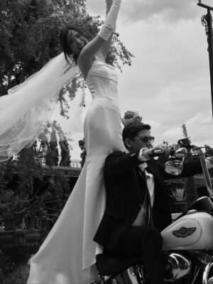 Lapassalan Jiravechsoontornkul Instagram - Two souls, one ride. Til the end of the road🤘🏼🖤
Venue : @lachapellebangkok 
Photographer : @tadavarich @kpetlada 
Dress : @sretsisofficial @giftratree_studio @phachas.bridal 
@goldengoose 
Stylist : @allybunnyruth 
Make up & Hair : @puffpoy & @teethory
Accessories: @kavantsharart @_pattaraphan_