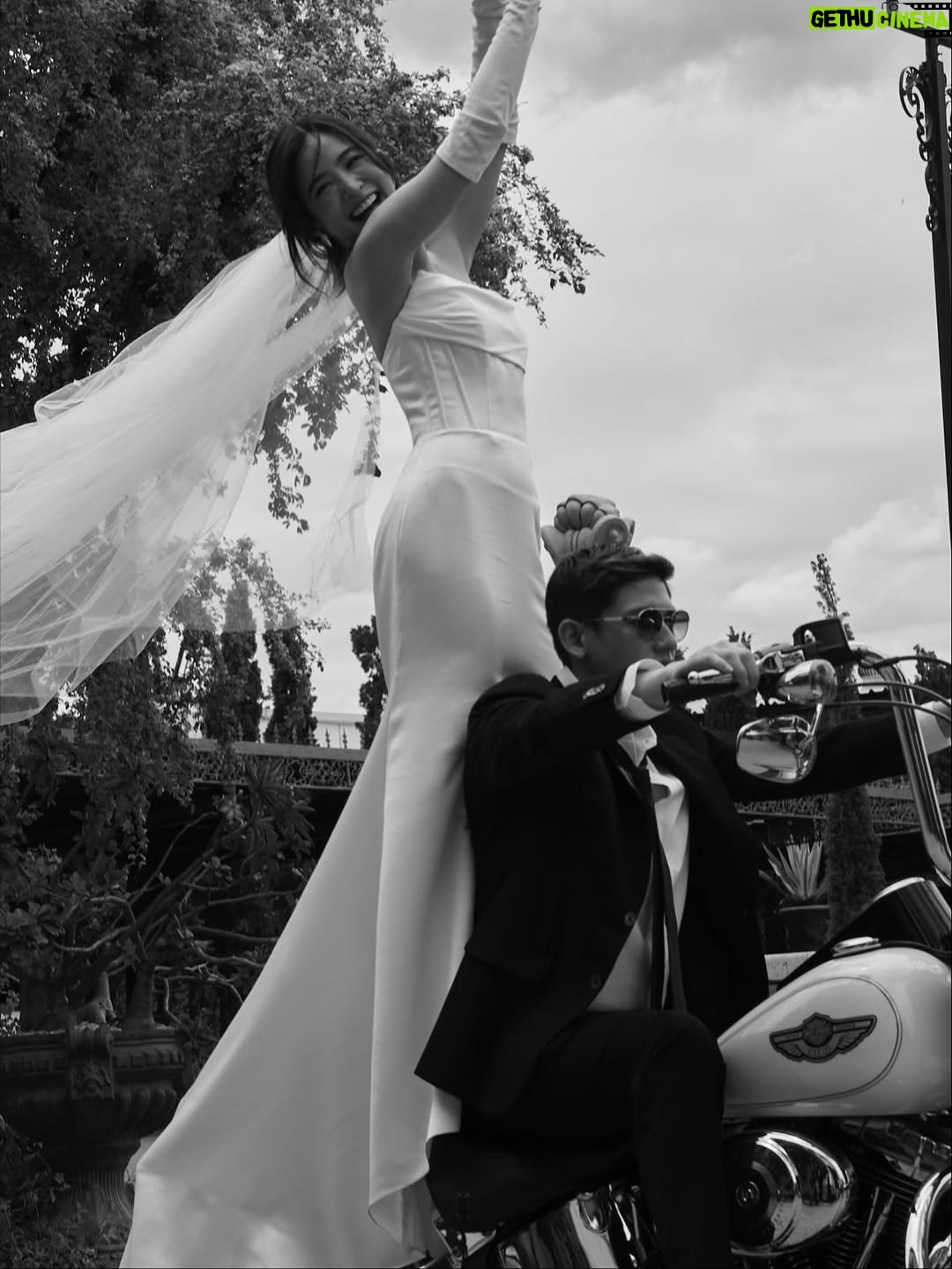 Lapassalan Jiravechsoontornkul - 212.4K Likes - Two souls, one ride. Til the end of the road🤘🏼🖤
Venue : @lachapellebangkok 
Photographer : @tadavarich @kpetlada 
Dress : @sretsisofficial @giftratree_studio @phachas.bridal 
@goldengoose 
Stylist : @allybunnyruth 
Make up & Hair : @puffpoy & @teethory
Accessories: @kavantsharart @_pattaraphan_