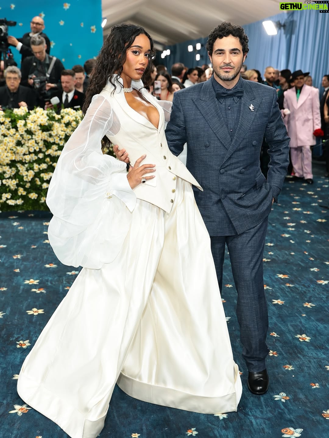 Laura Harrier - 201.4K Likes - Fashion’s biggest night. 
 
Actress @lauraharrier arrives at tonight’s Met Gala in New York, wearing a custom look designed by @zacposen. Made in the GapStudio.
 
Interpreting the theme, Zac treated the design’s tailoring like a couture gown. It marks his first-ever Met Gala creation to feature pants. A symbolic choice aligned with the evening’s tribute to historical Black dandyism as a form of elegance, resistance, and self-definition. 
 
The look also draws on Gap’s deep heritage in denim and natural fibers. Combining raw, natural ecru denim and shank buttons with couture-level detailing. 

Custom look made in the Gap Studio 
Creative Director: Zac Posen, EVP and Creative Director of Gap Inc. 
Hair: @hairinel
Makeup: @harold_james
Nails: @ohriginails
Jewelry: @buccellatimilan
Styling: @daniellegoldberg 
Photo credit: Getty Images
 
#SuperfineStyle #MetGala #GapStudio